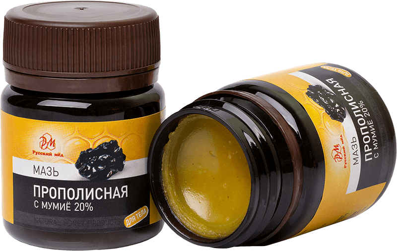 Мазь Прополисная с мумие | 50 г | Русский мёд