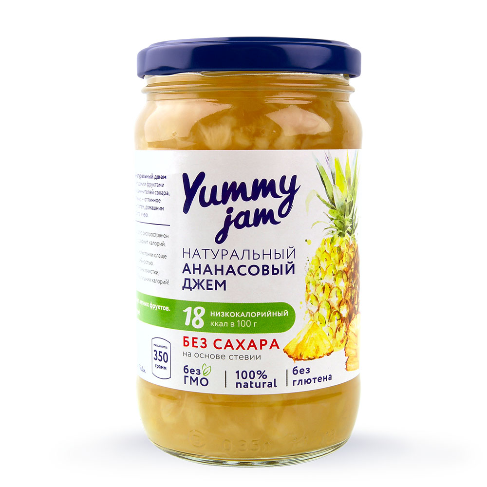 Джем низкокалорийный ананасовый | 350 г | Yummy Foods