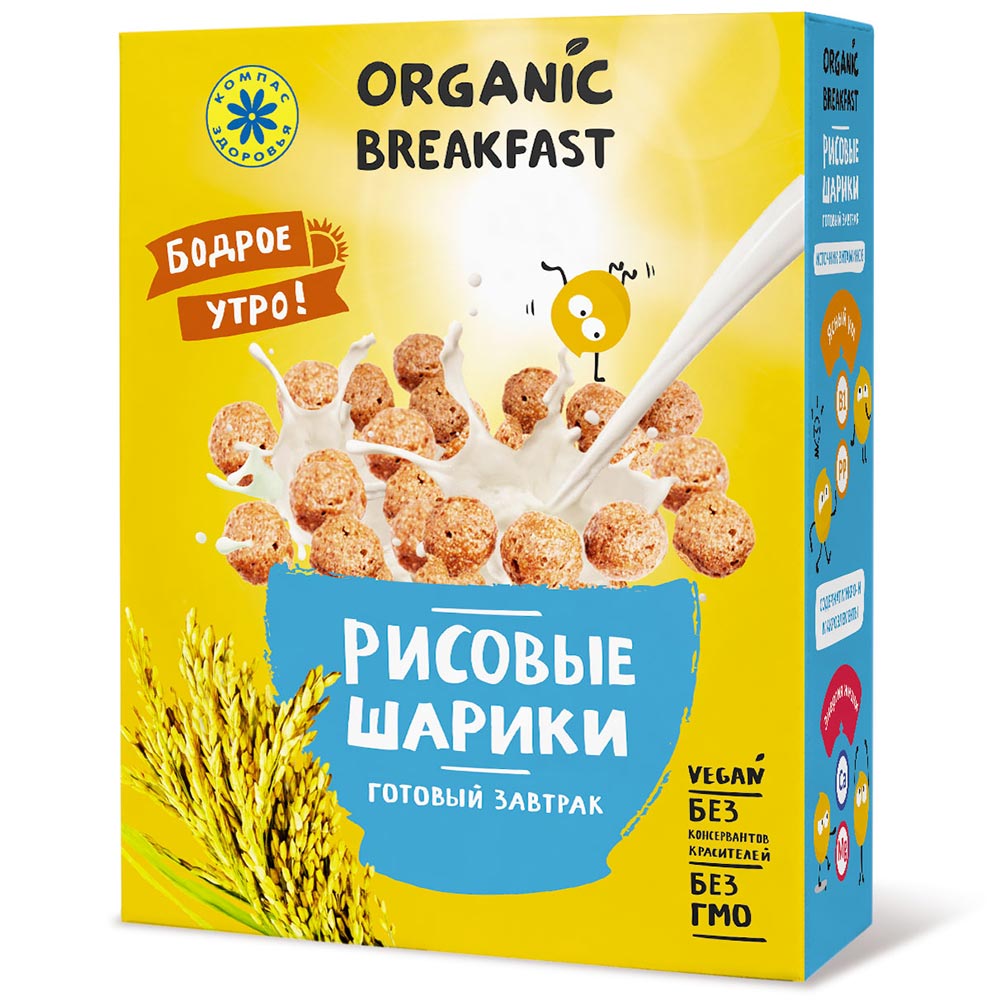 Завтраки сухие Рисовые шарики | 100 г | Компас Здоровья