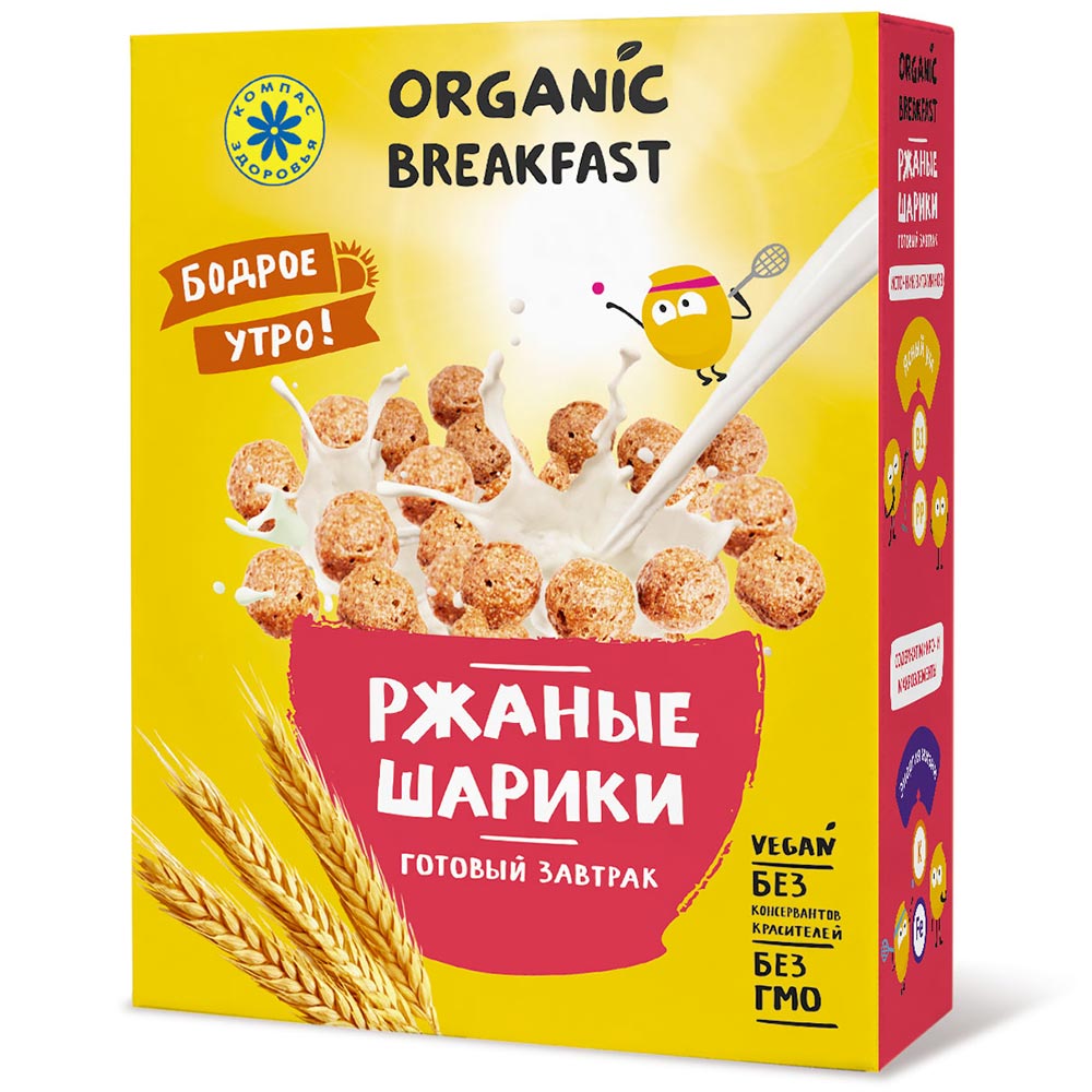 Завтраки сухие Ржаные шарики | 100 г | Компас Здоровья