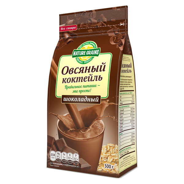 Коктейль овсяный с шоколадом | 300 г | Nature Grains
